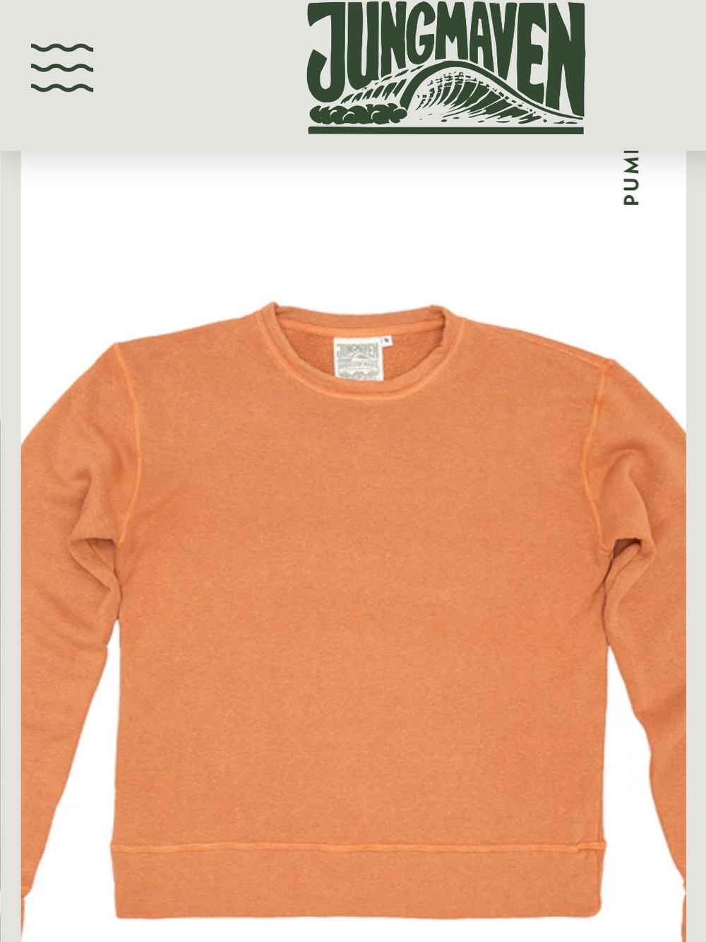Jungmaven Orange Crewneck Sweater